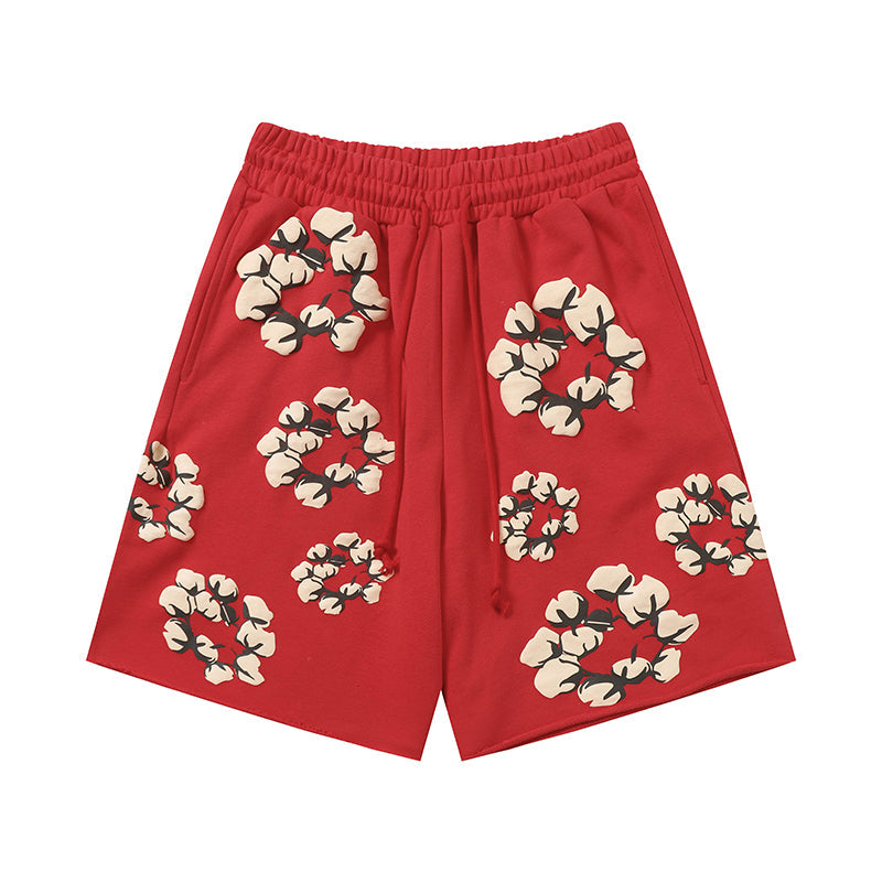 Denim Tears Shorts Yellow floral cotton