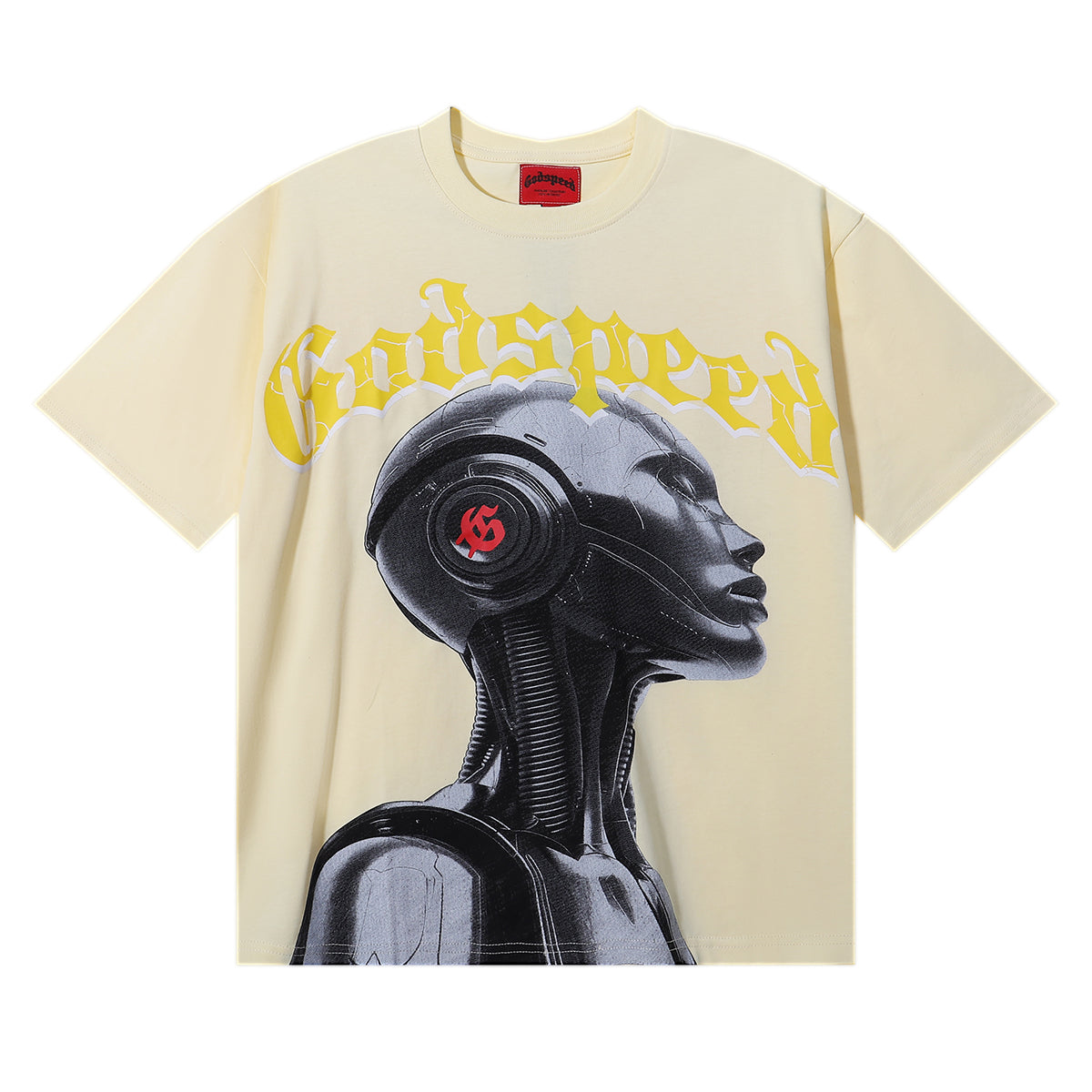 Godspeed T-shirts Technology Robot Printing Cotton Casual Short Sleeve Men and Women