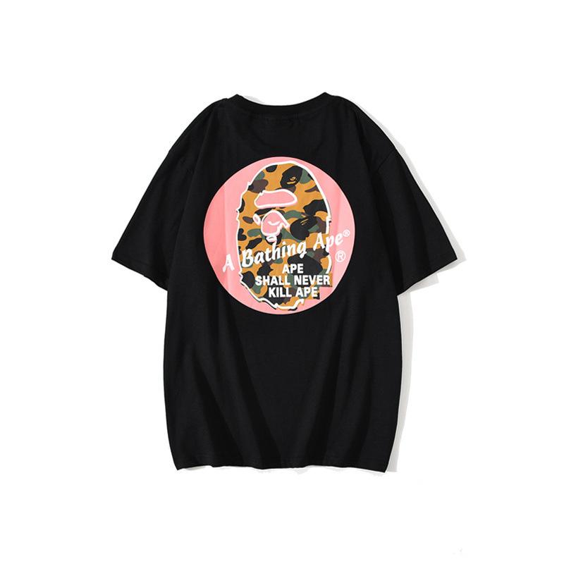 Bathing Ape T-Shirt Back Printing Men and Women Fashion Short Sleeve Top