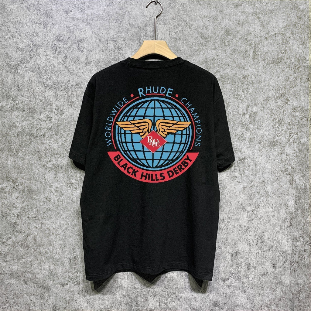 Rhude T-shirts Printed Trendy Pure Cotton