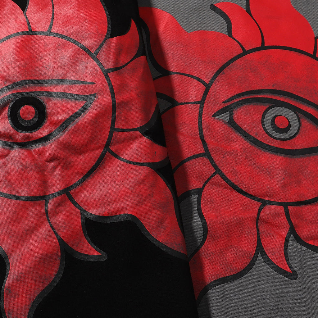 Godspeed T-shirts Street View Rose Print Cotton Casual Short Sleeve Men and Women