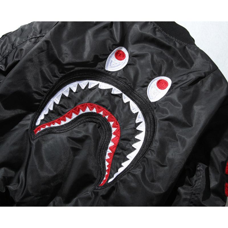 Bathing Ape Coat Winter Thickened Youth Casual Black Stand-up Collar Zipper Loose Double-Sided Cotton-Padded Jacket