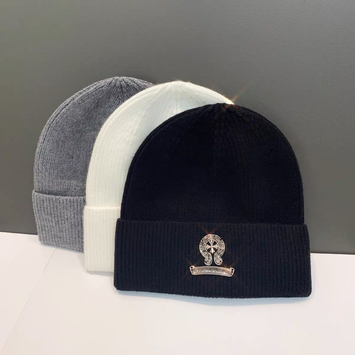 Chrome Heart Beanie Autumn Winter Cold Hat Vintage