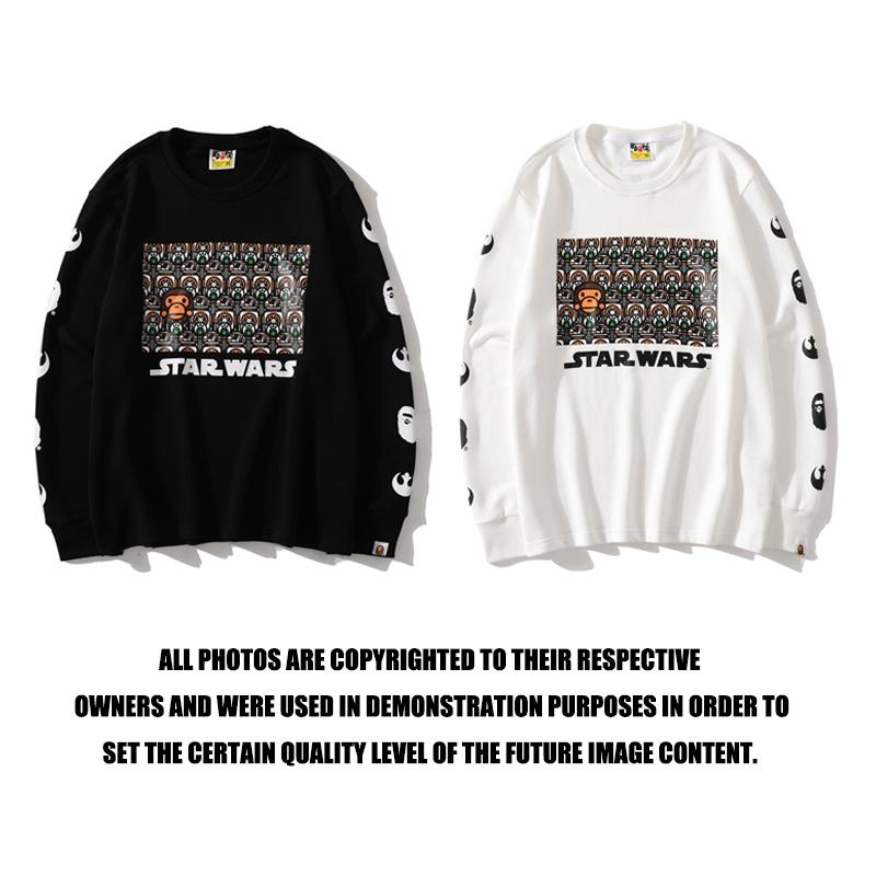 Bathing Ape Sweatshirts Spring and Autumn Cartoon Print Men's and Women's Ball Battle Pullover Sweater