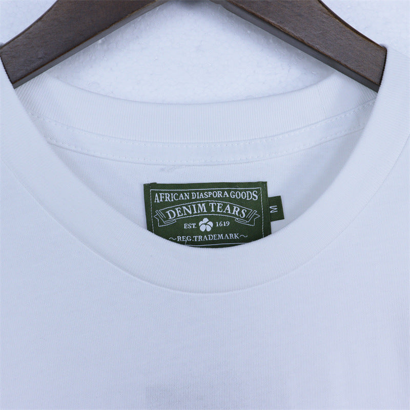 Denim Tears T-shirts Kapok Vintage Portrait Short Sleeve T-shirt