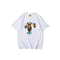Bathing Ape T-Shirt Summer Colorful Letters Little Monkey T-shirt Half-Sleeved Casual Short Sleeve