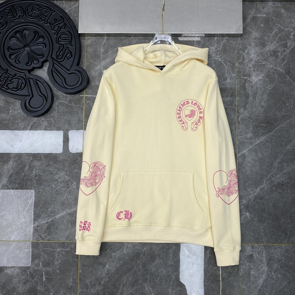 Chrome Heart Hoodie ChromeHearts Miami Cross Wash Make Old Hooded Loose Sweater