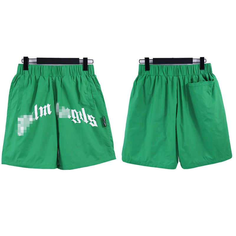 Palm Angle Shorts Palm Angels Letter Logo Casual Beach Shorts Men's and Women's High Street Sports Shorts