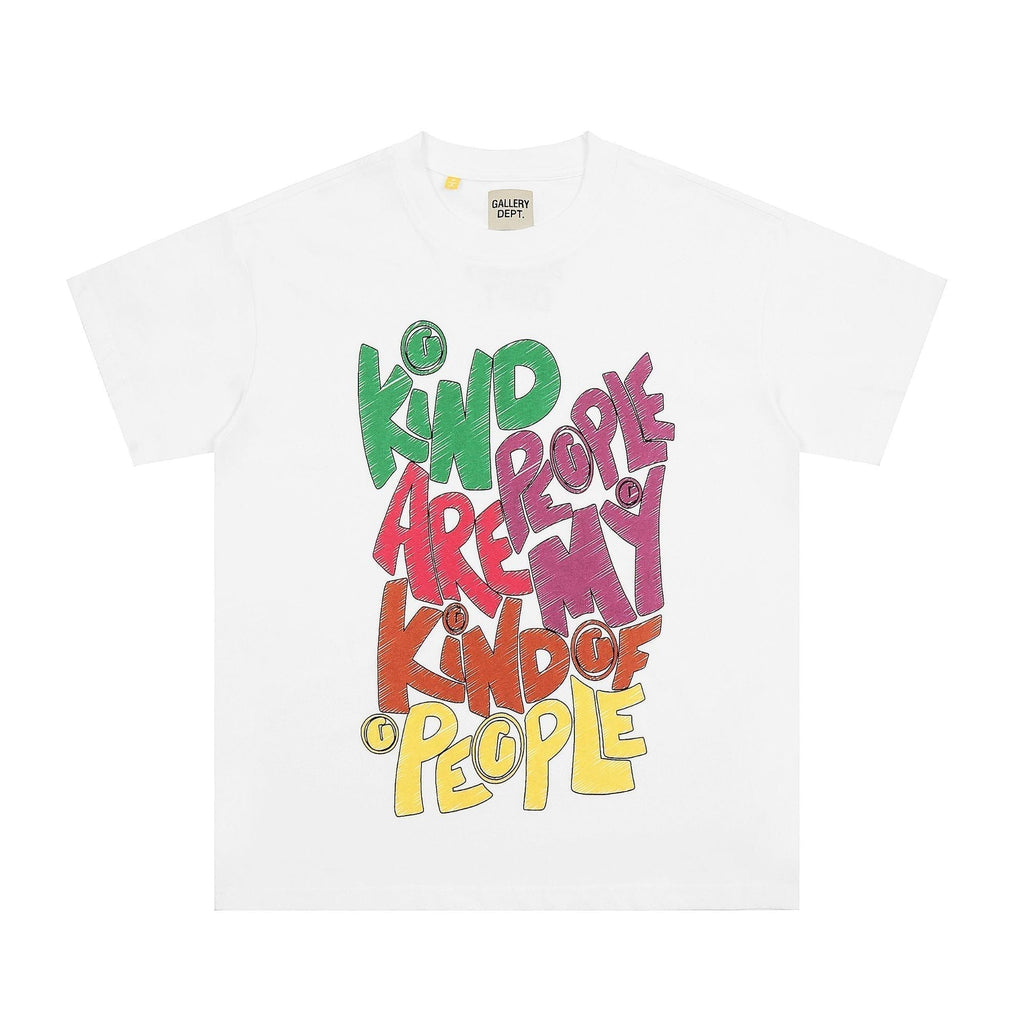 Gallery Dept T Shirts Crayon Hand-Painted Printed Short Sleeve Loose Men and Women
