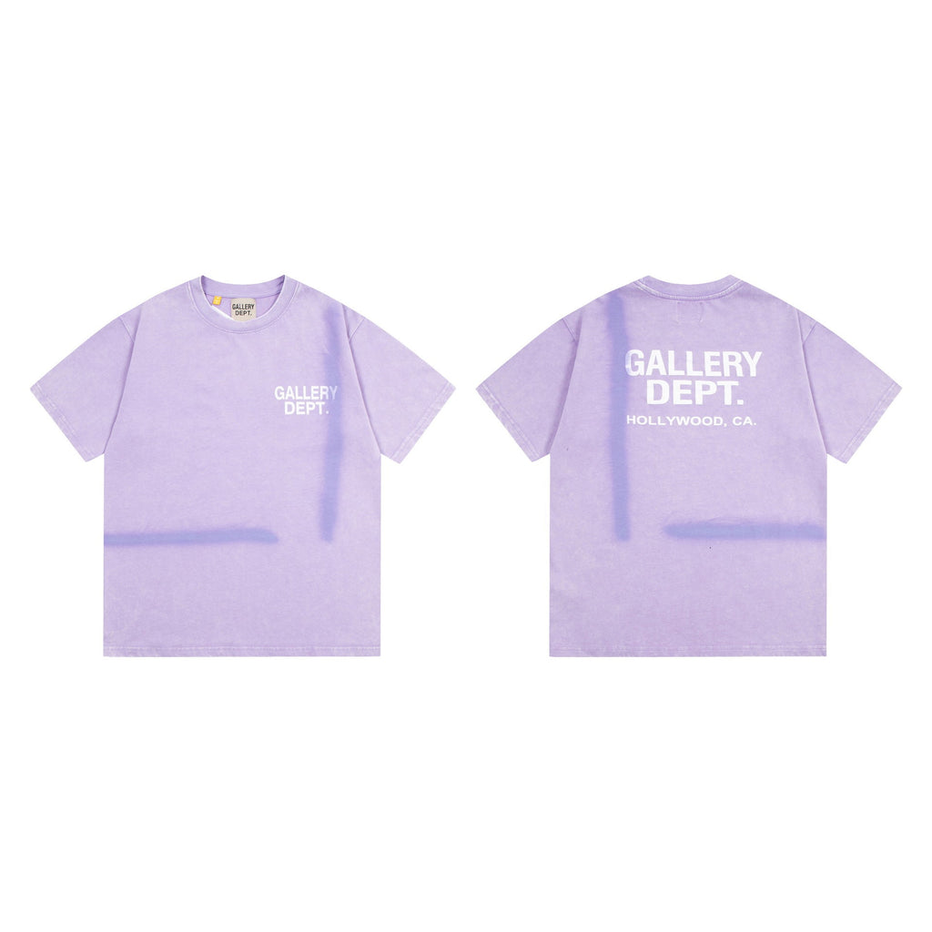 Gallery Dept T-Shirt Ink-splashing Tie-dye Alphabet Short Sleeve T-Shirt