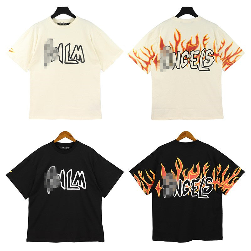 Palm Angle Shorts Palm Angels Flame Letter Print Casual Sports Beach Shorts Men