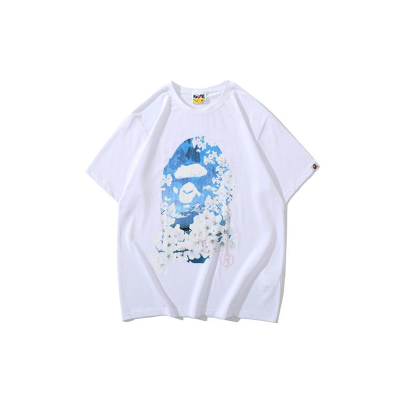 Bathing Ape T-Shirt Spring and Summer Short Sleeve Mount Fuji Printed Fashion Casual T-shirt