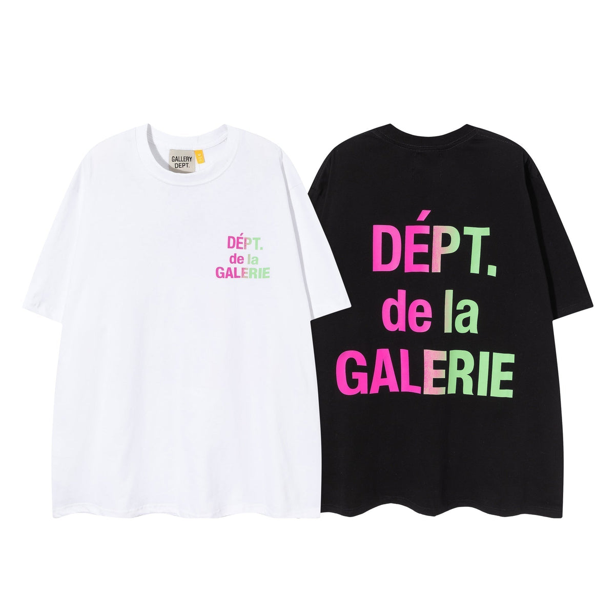 Gallery Dept T Shirts Trendy Summer High Street Star Men's Wear Gallery Dept Letter Color Matching Loose T-shirt