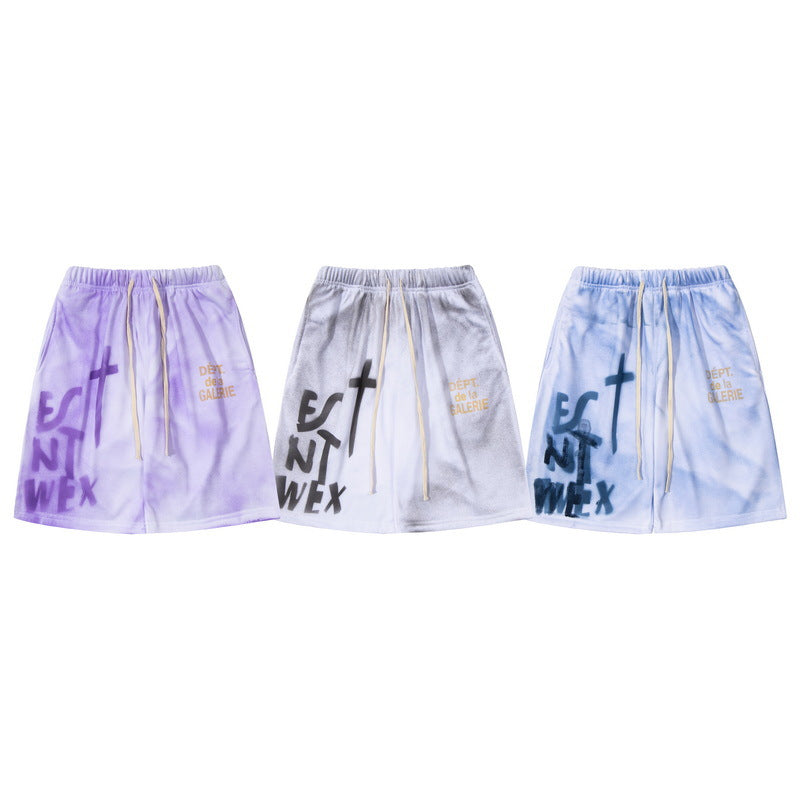 Gallery Dept Shorts Hand Painted Splash Ink Color Matching Casual Shorts