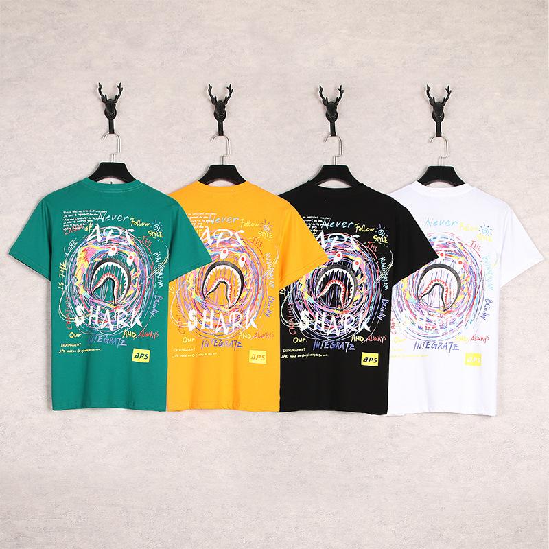 Bathing Ape T-Shirt Cartoon Round Neck Summer Printed Large Size Short Sleeve Casual