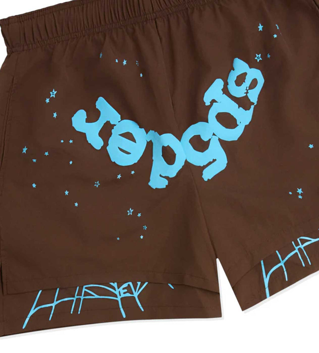 Sp5der Brown OG Web Double Layer Short