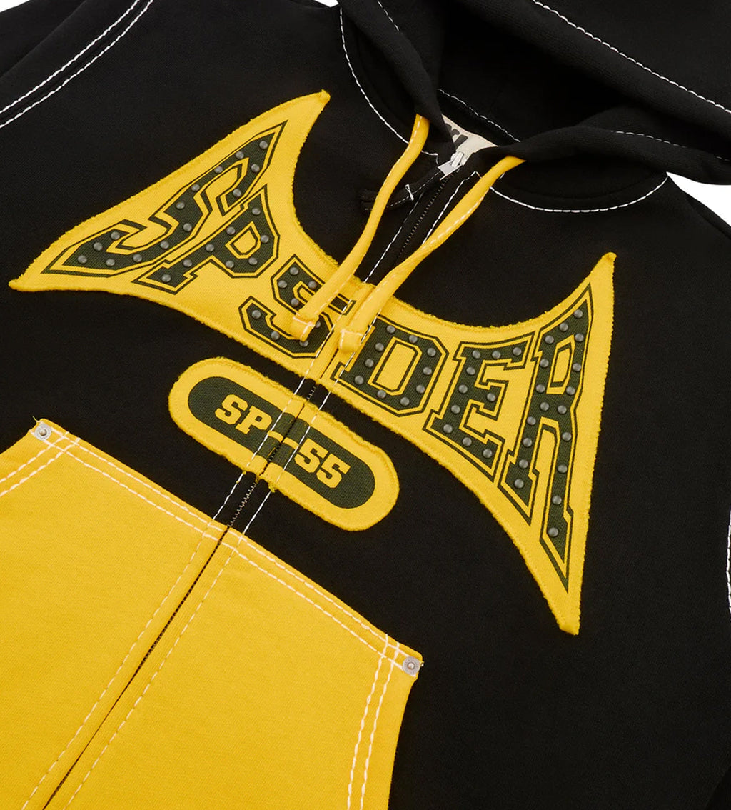 Sp5der T&F Zip-Up Hoodie Black/Yellow