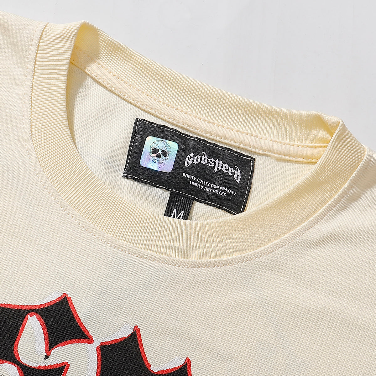 Godspeed T-shirts Newspaper Skull Printing Cotton Casual Short Sleeves Men and Women