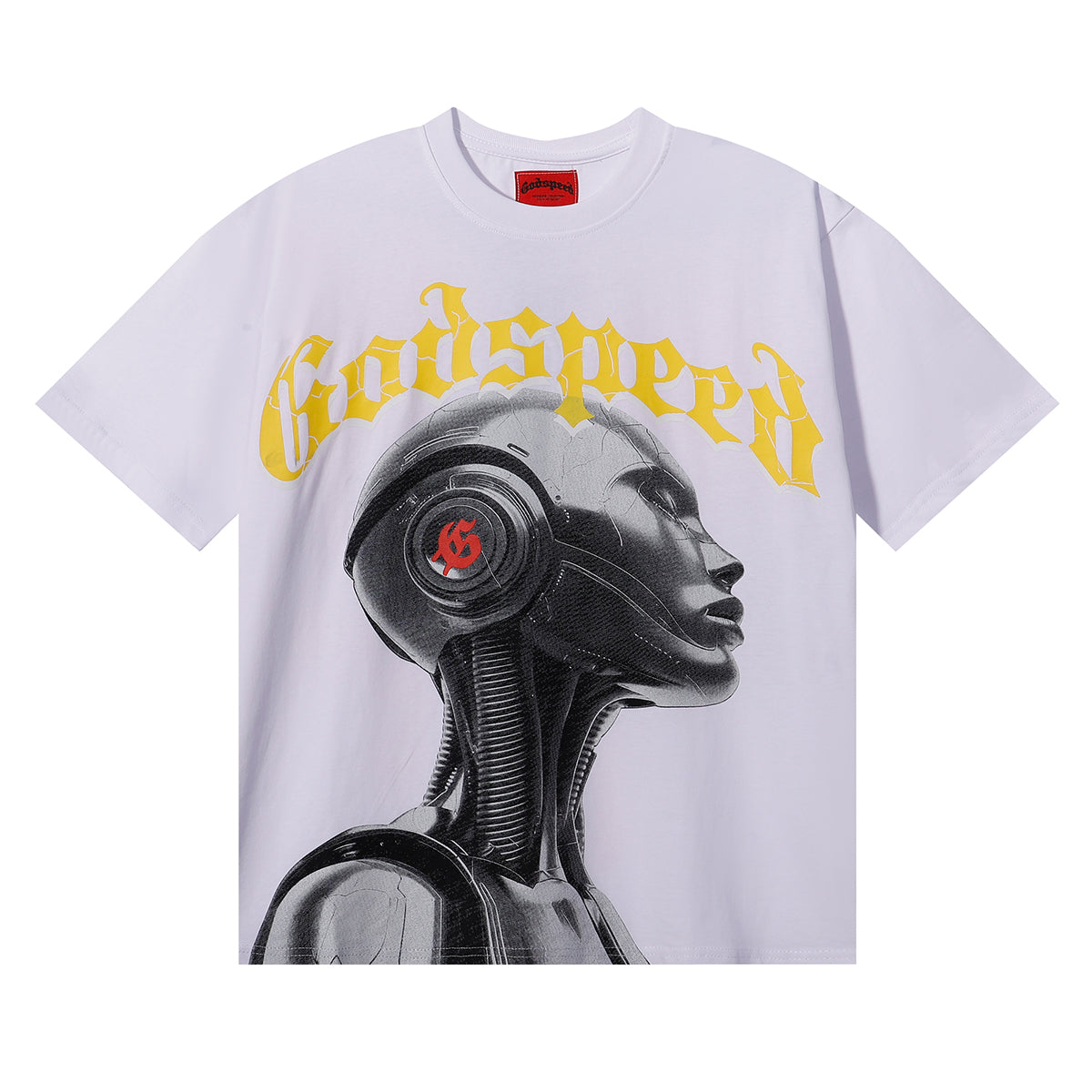 Godspeed T-shirts Technology Robot Printing Cotton Casual Short Sleeve Men and Women