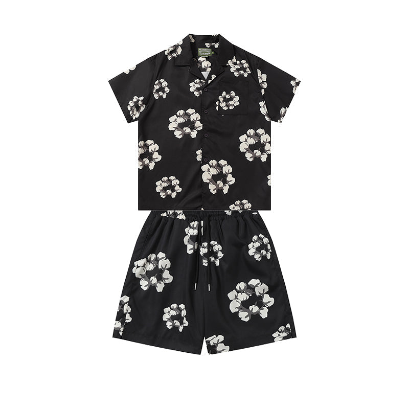 Denim Tears T-shirt & Shorts 2 Piece Set Button cardigan woven