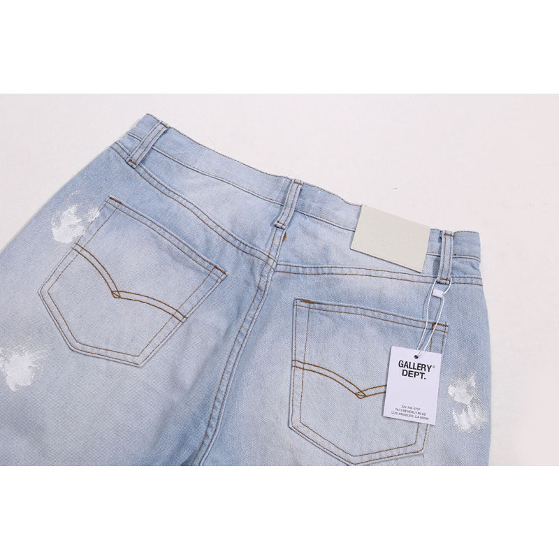 Gallery Dept Jeans hand-painted splash ink paint point matching denim trousers